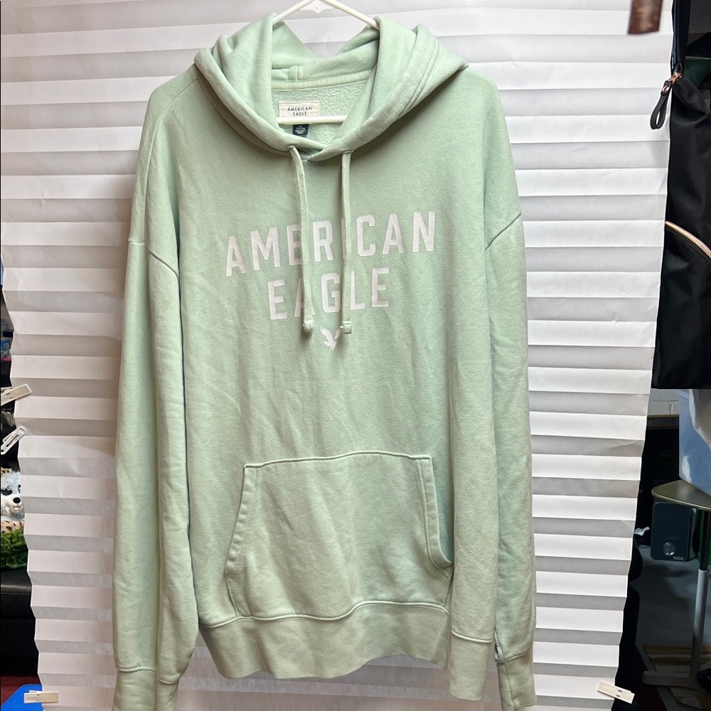 American Eagle Outfitters Light Mint Green Pullover Hoodie